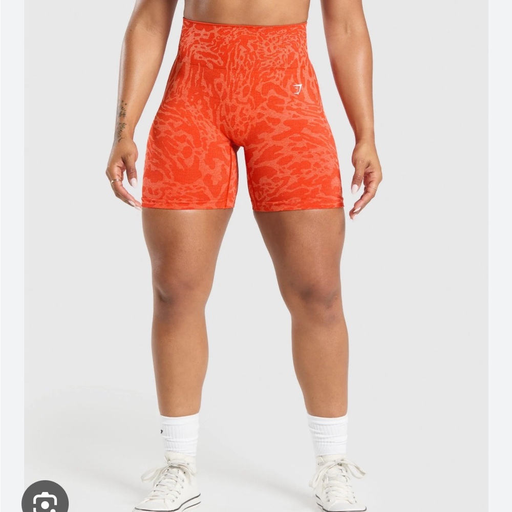 Women's Orange Patterned Shorts